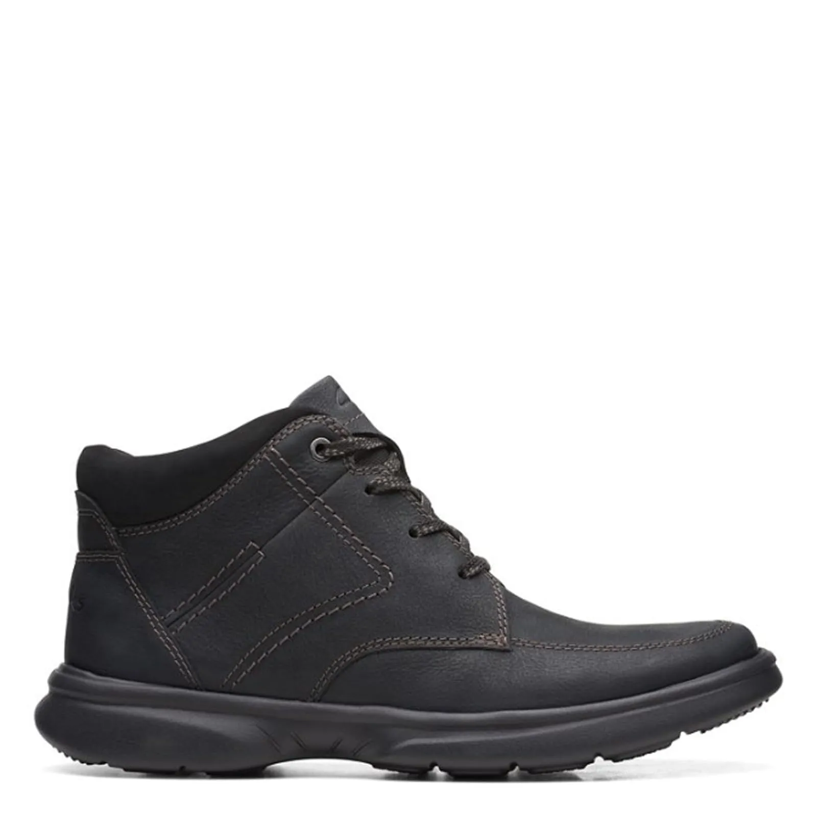 Clarks Men's Bradley Mid Oxford Boot, Black Tumbled Leather, 13