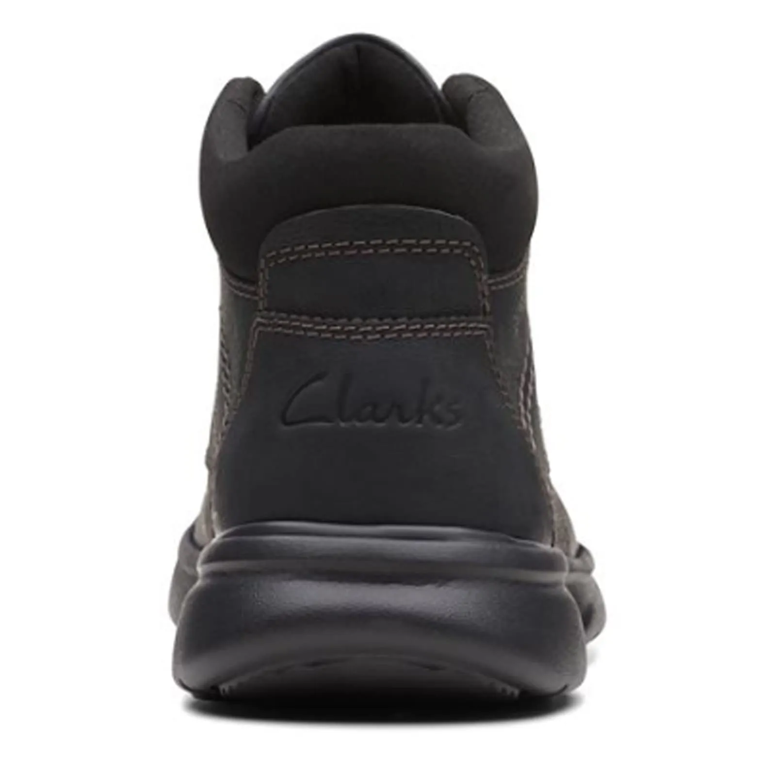 Clarks Men's Bradley Mid Oxford Boot, Black Tumbled Leather, 13