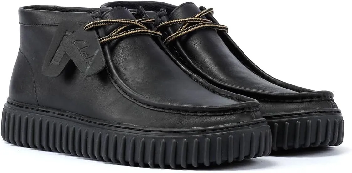 Clarks Torhill Men's Hi Oxford Boot, Black leather, 11 US