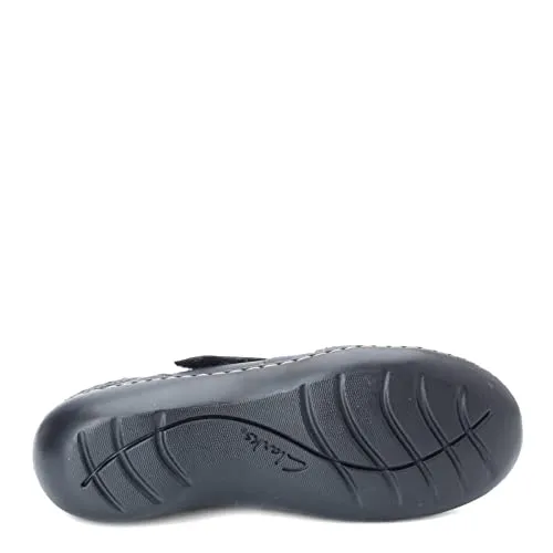 Clarks womens Ashland Spin Q Slip On Loafer, Black, 8 Wide US