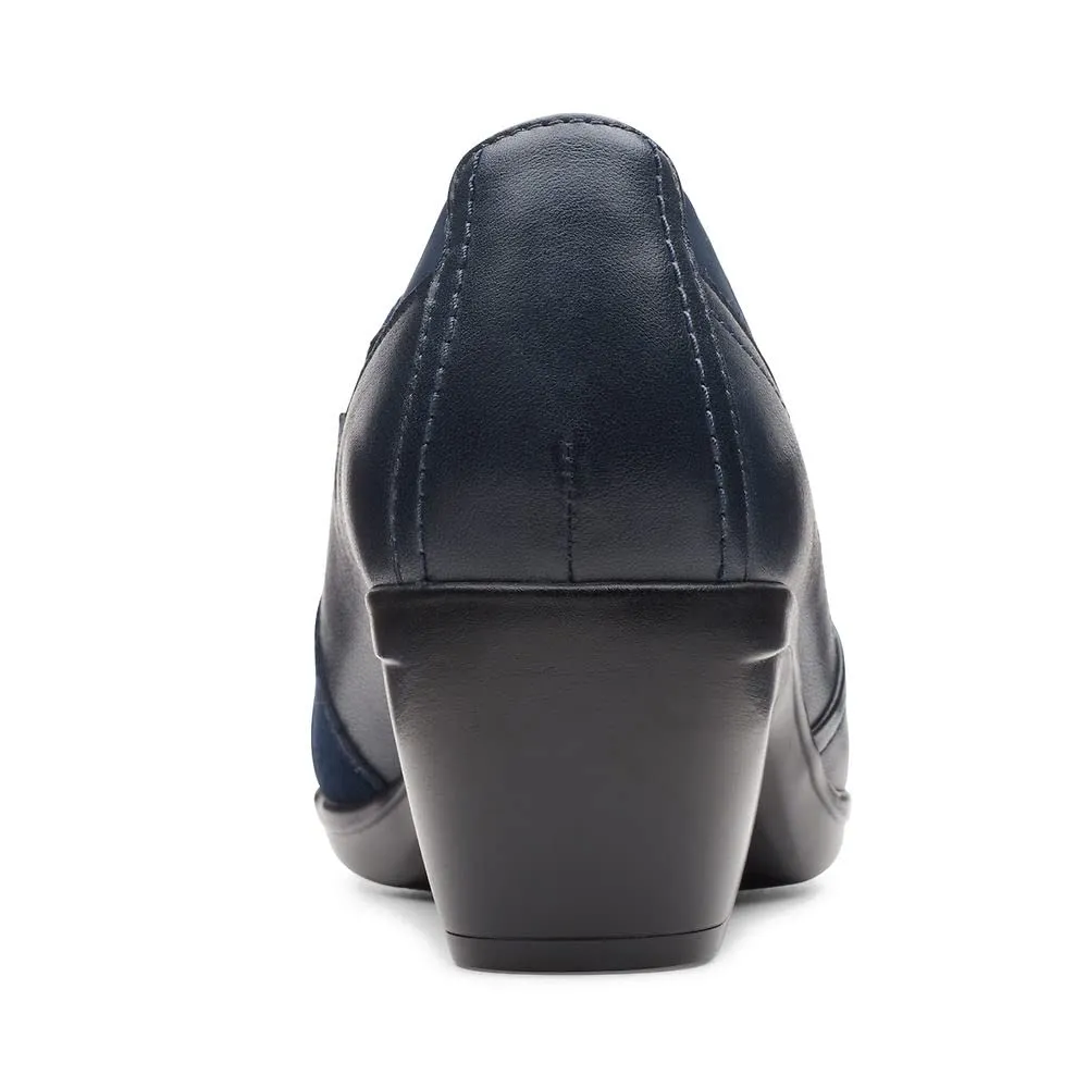 Clarks Women's Emily Step Loafer, Navy Leather, 10
