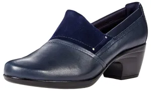 Clarks Women's Emily Step Loafer, Navy Leather, 10