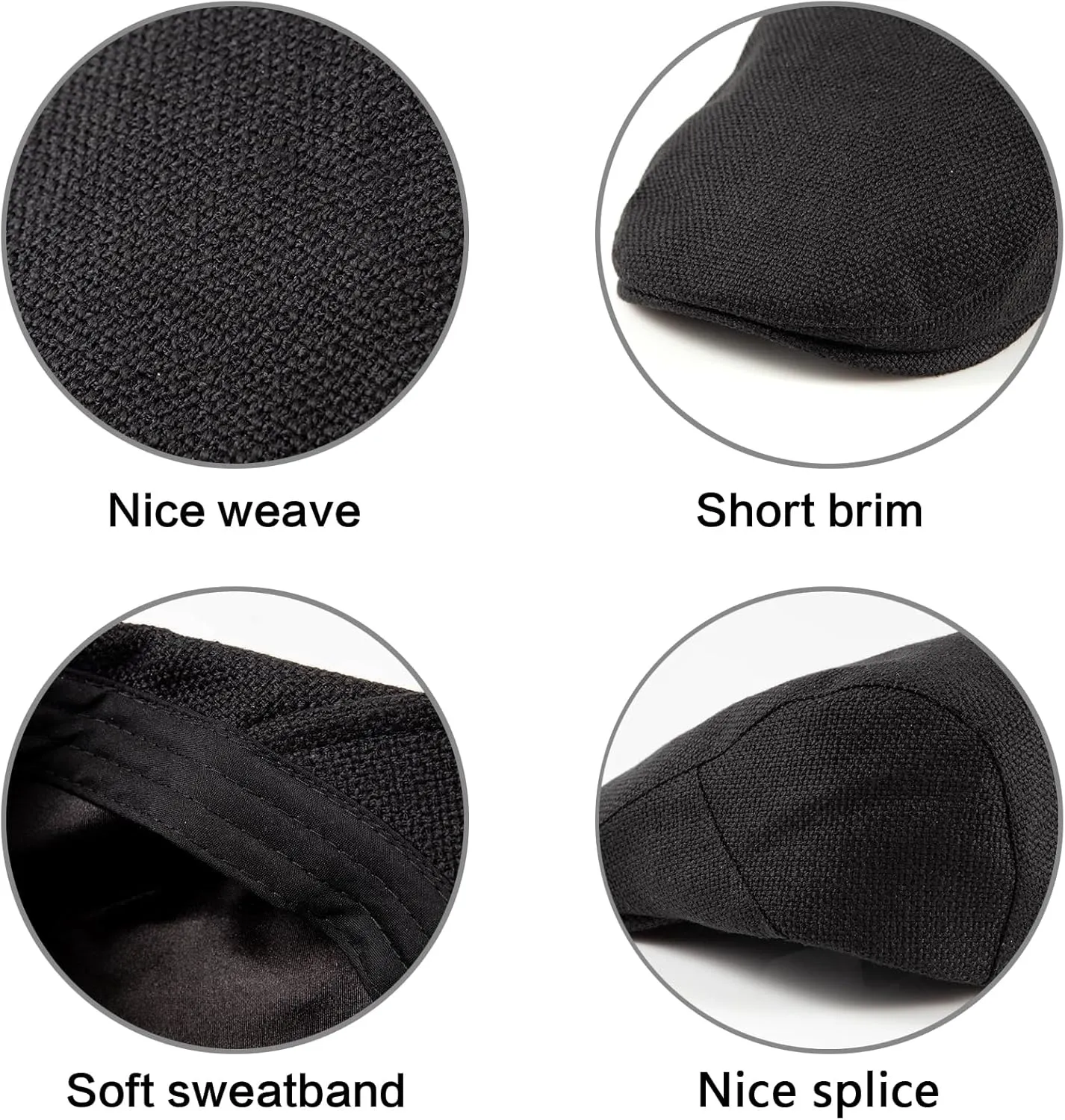 Classic Solid Flat Cap Newsboy Hats for Men Cabbie Driving Scally Adjustable