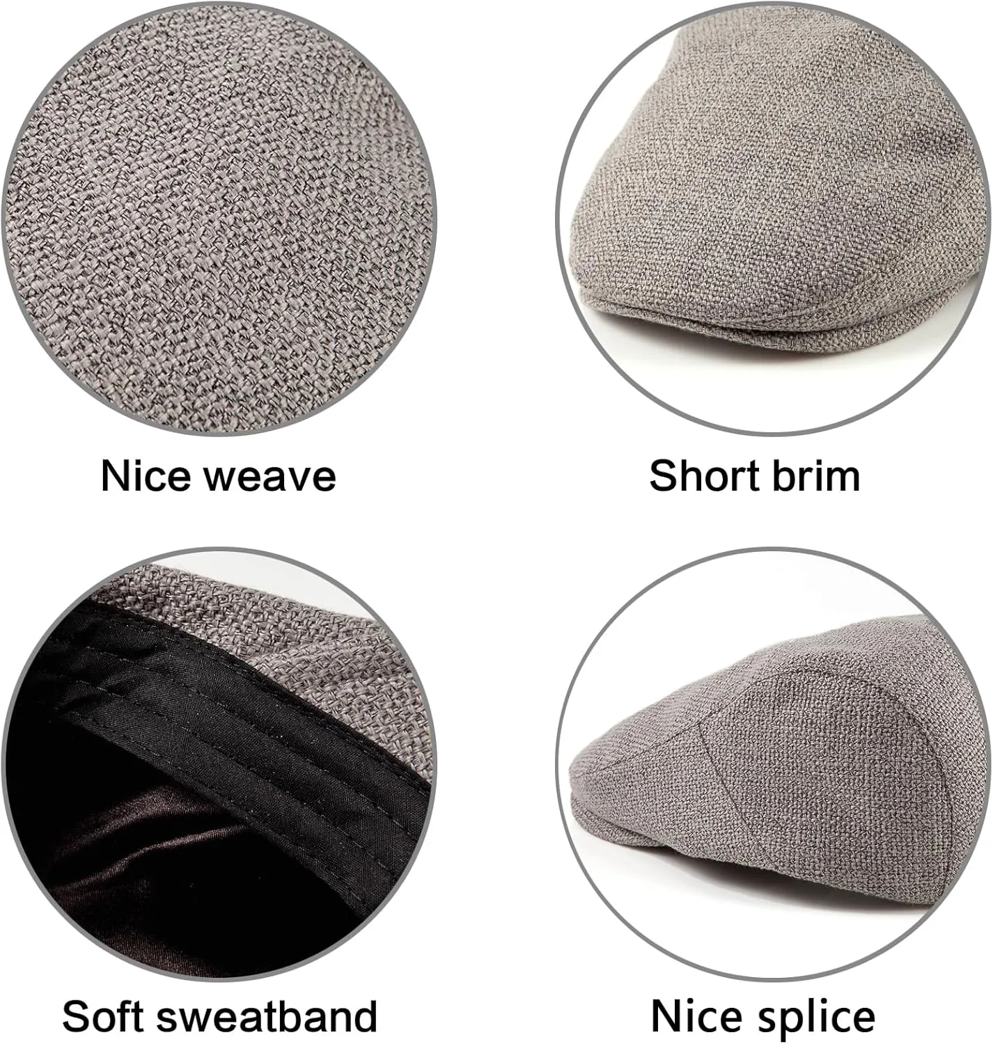 Classic Solid Flat Cap Newsboy Hats for Men Cabbie Driving Scally Adjustable