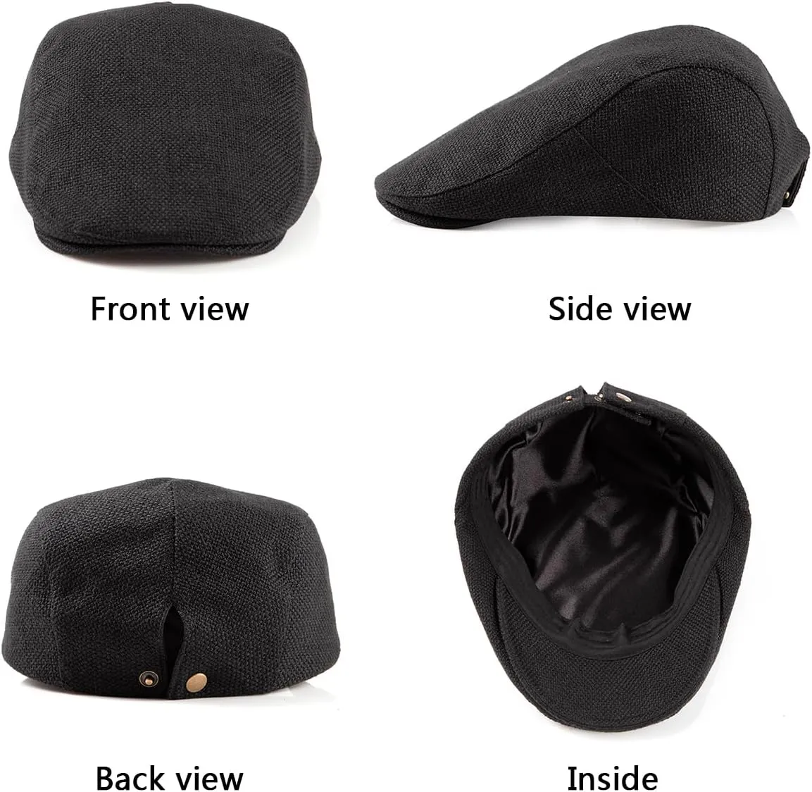 Classic Solid Flat Cap Newsboy Hats for Men Cabbie Driving Scally Adjustable