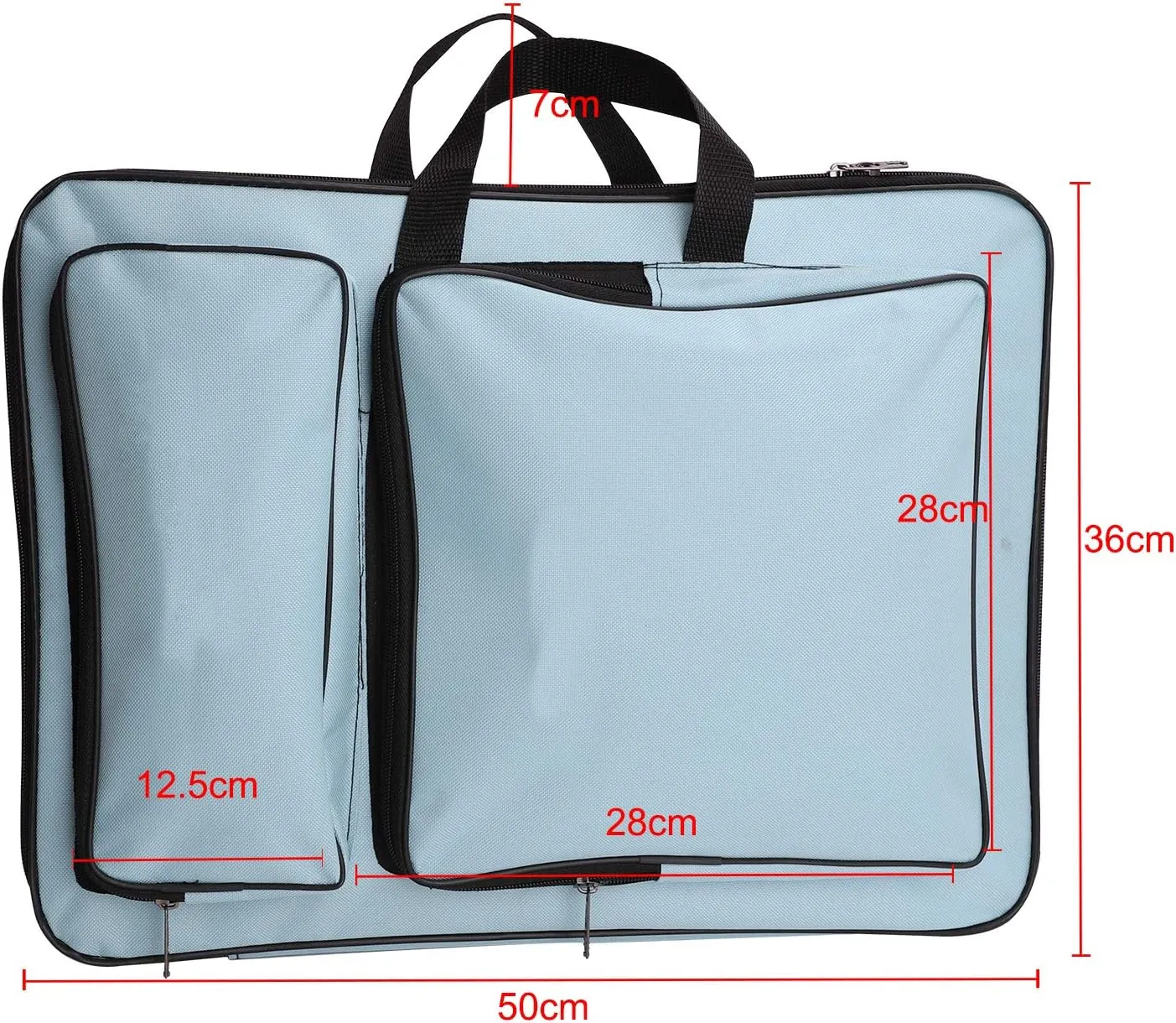 Clobeau Waterproof Art/Craft Supplies Storage Tote Bag Artist Travel Portfolio Carrying Bag Case Painting Box Large Messenger Bag for Painting Brushes Pencils Palette Paints