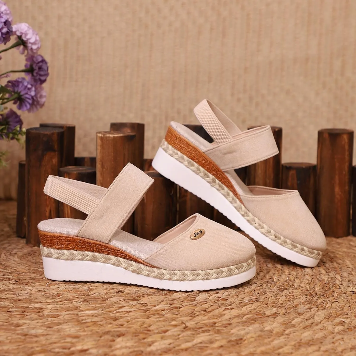 Closed Toe Wedge Sandals for Women 2025 Orthopedic Platform Espadrilles with Adjustable Ankle Strap Anti-Slip Dressy Summer Shoes for Beach Outdoor Comfort