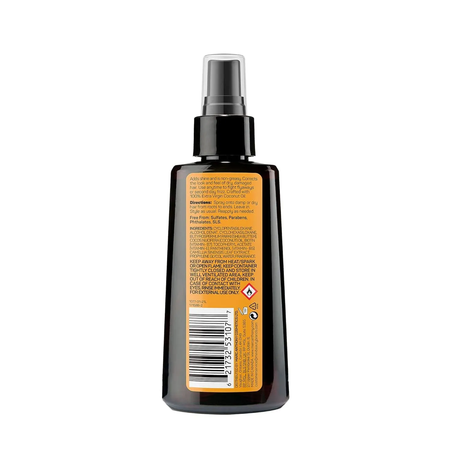 Coconut Oil Dry Styling Oil 4.05Oz Pump