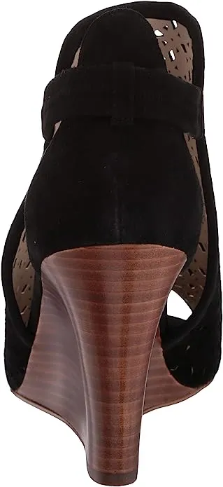 Cole Haan Women's Edie Wedge Bootie (85MM) Fashion Boot, Black Suede, 10 B US