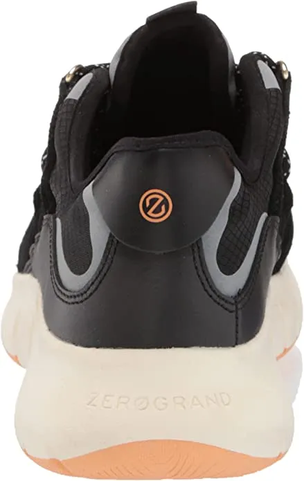 Cole Haan womens Zerogrand Flex Lace Up Sneaker, Black Suede/ Black London Snake/ Pumpkin/ Ivory, 7.5 US