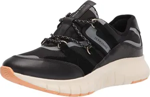 Cole Haan Women's Zerogrand Flex LACE UP Sneaker, Black Suede/Black London Snake/Pumpkin/Ivory, 11