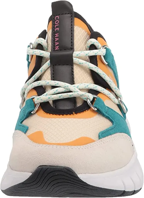 Cole Haan womens Zerogrand Flex Lace Up Sneaker, Whitecap Grey Suede/ Deep Lake/ Cement Mesh/ Golden Rod Ivory, 10 US