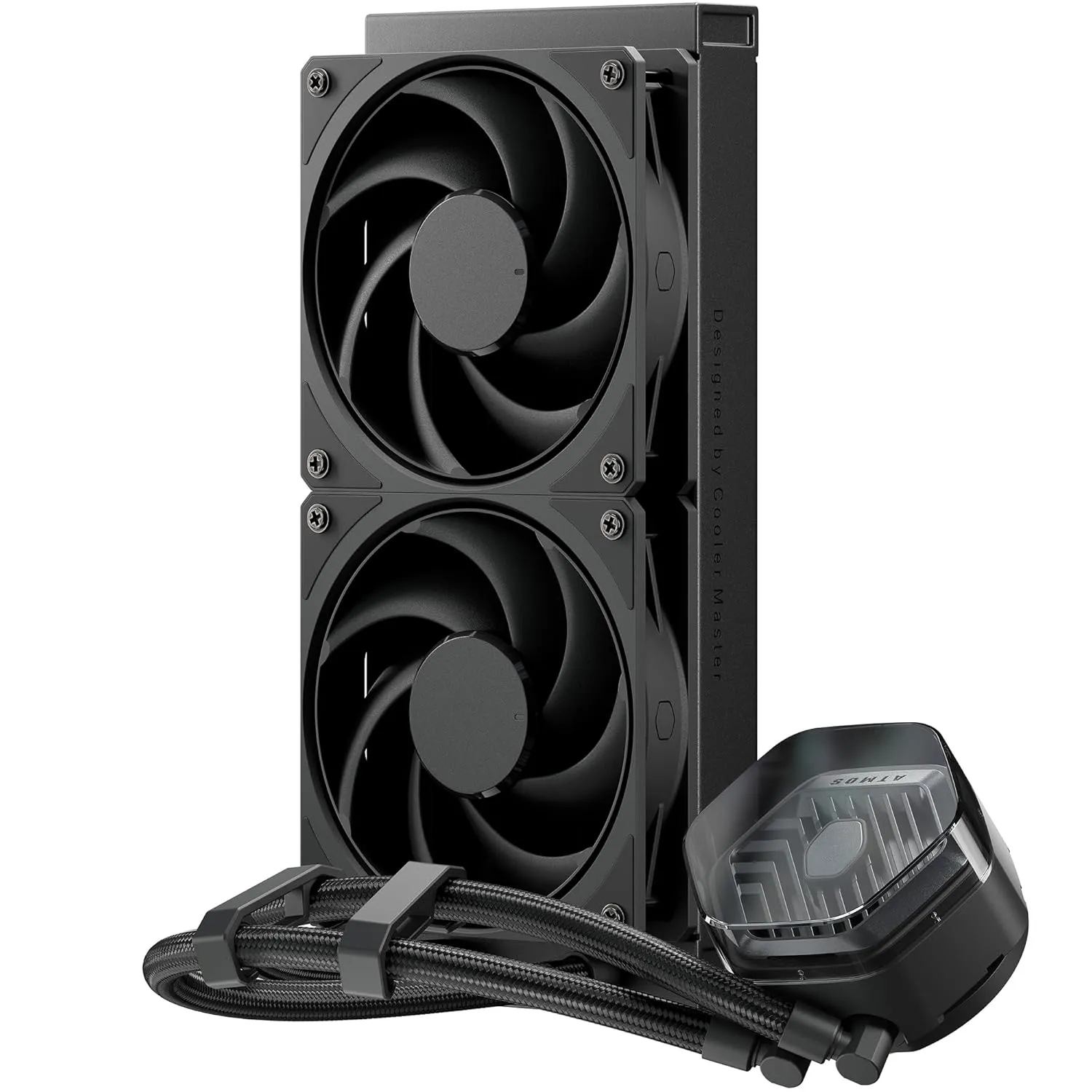 Cooler Master MasterLiquid 240 Atmos Stealth CPU Liquid Cooler - AIO Water Cooling System (TDP 280W), Dual Chamber Pump, Pre-Installed Mobius 120 Black Fans, LGA1851/1700 & AM5/AM4 Brackets