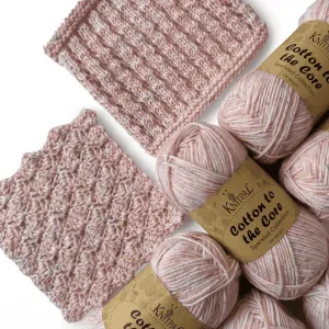 Cotton to The Core Speckled Soft Baby Yarn for Crocheting, 6 Skeins, 810Yds/300G, Free Patterns - Size 3 DK Light Worsted Weight Cotton Yarn for Knitting - Fresh Coral