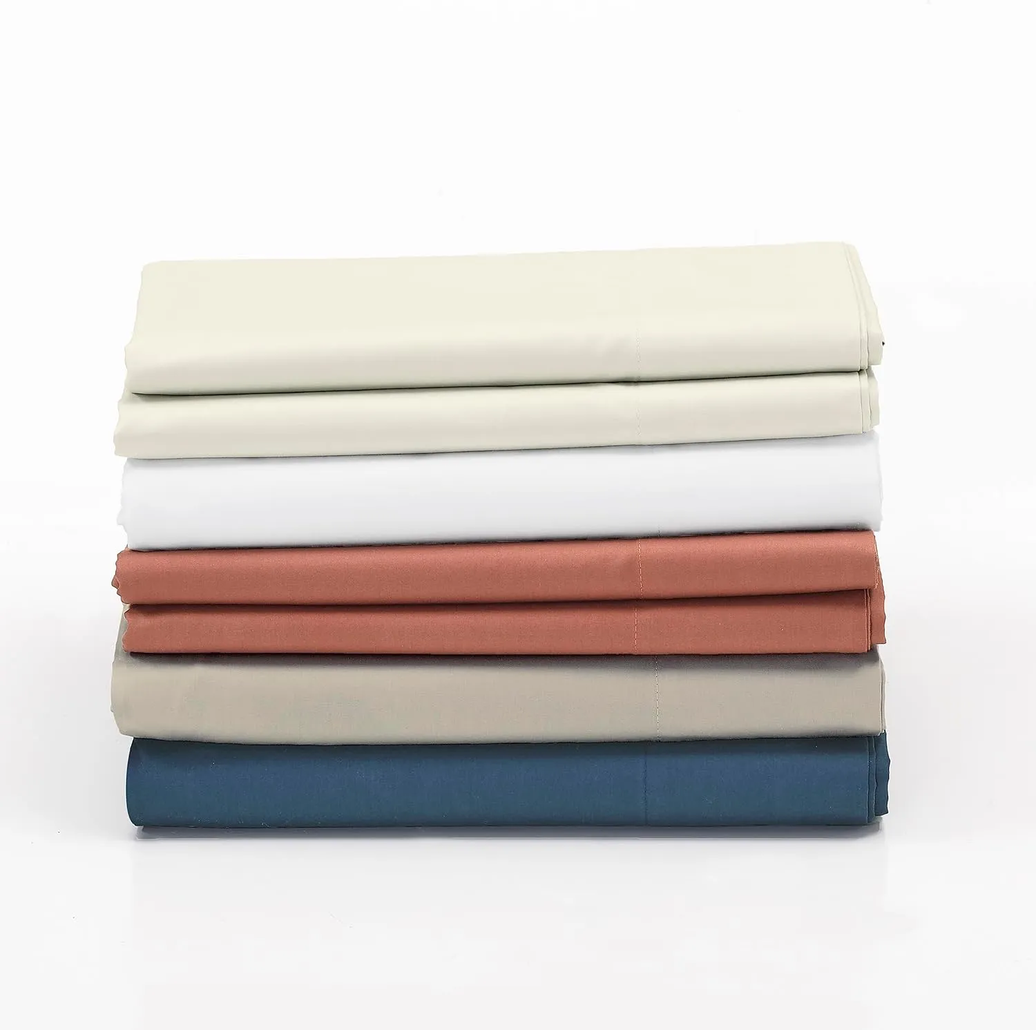 Cuddledown Dreamstead 100% Cotton Bed Sheets Set | 300 Thread Count | Luxurious Sateen Weave | Pure Combed Cotton | Soft | Wrinkle Resistant | 4 Piece Set | Birch | King | 78” x 80”