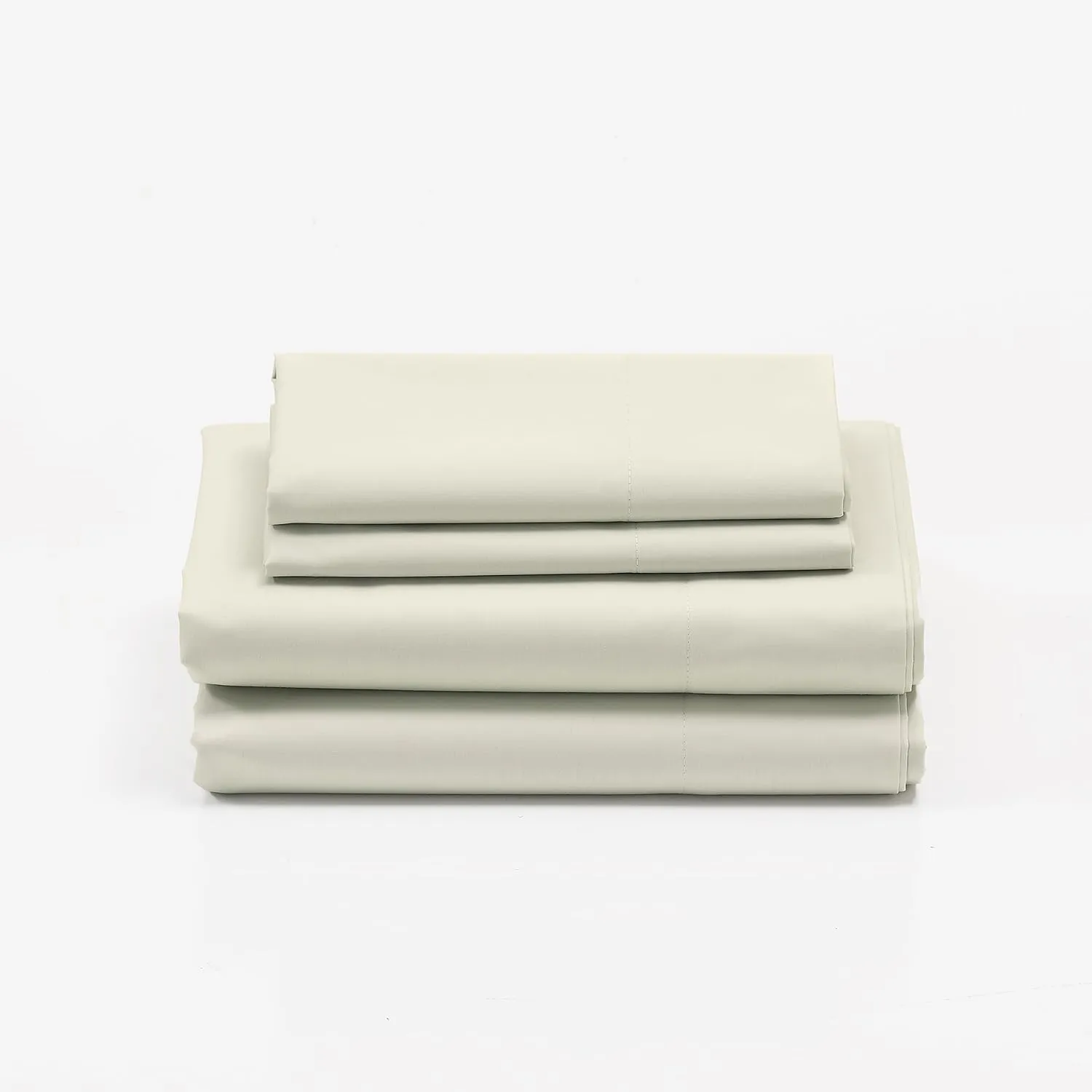 Cuddledown Dreamstead 100% Cotton Bed Sheets Set | 300 Thread Count | Luxurious Sateen Weave | Pure Combed Cotton | Soft | Wrinkle Resistant | 4 Piece Set | Birch | King | 78” x 80”