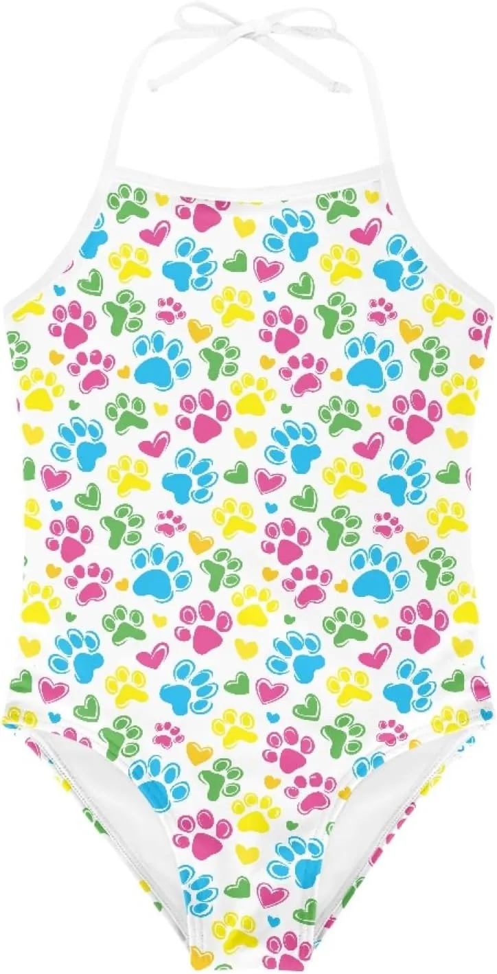 Cumagical Girls One Piece Swimwear UPF 50  Sun Protection Quick Dry Fabric for Pool Party Beach Fun