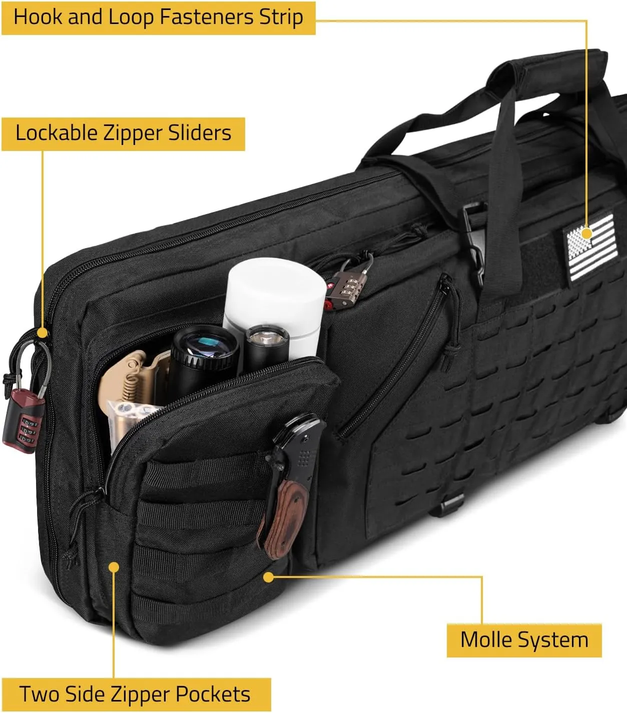 CVLIFE 36" 42" 46" Soft Rifle Case Tactical Double Long Gun Bag,with Lockable Zipper and Backpack Strap,Rifle Backpack Rifle Bag Gun Case for Outdoor Hunting Shooting Range