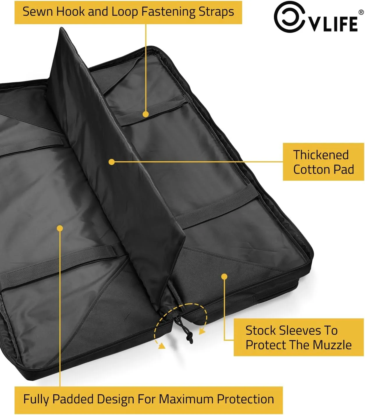 CVLIFE 36" 42" 46" Soft Rifle Case Tactical Double Long Gun Bag,with Lockable Zipper and Backpack Strap,Rifle Backpack Rifle Bag Gun Case for Outdoor Hunting Shooting Range
