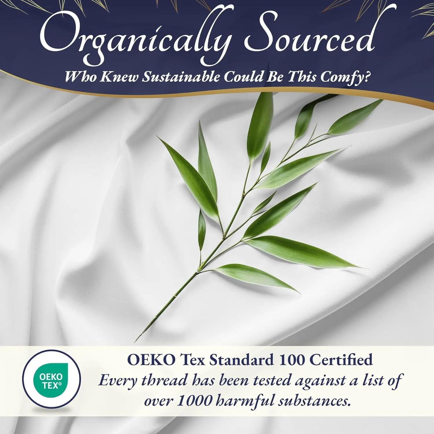 DECOLURE 100% Organic Viscose Derived from Bamboo Sheets Queen Size 4pcs - Ultra Soft & Luxuriously Cooling, 17" Deep Pocket, Double Stitching, Perfect for Hot Sleepers - Queen Bed Sheets (White)