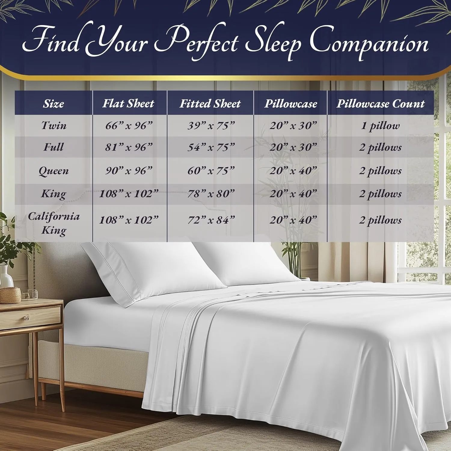 DECOLURE 100% Organic Viscose Derived from Bamboo Sheets Queen Size 4pcs - Ultra Soft & Luxuriously Cooling, 17" Deep Pocket, Double Stitching, Perfect for Hot Sleepers - Queen Bed Sheets (White)