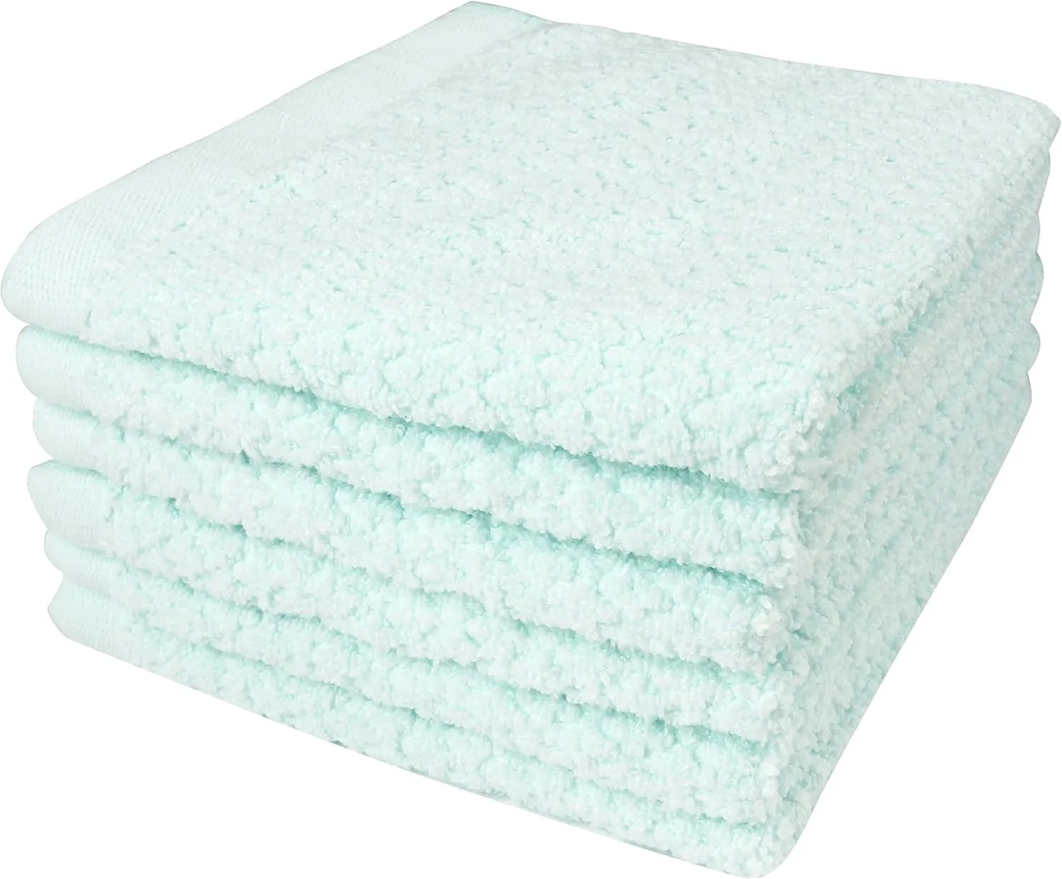 Diamond Jacquard Washcloth 6 Piece in Hushed Green