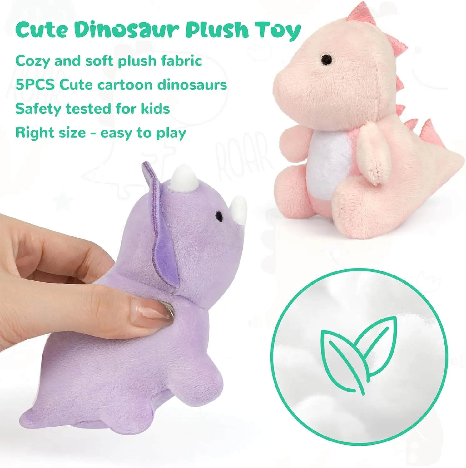 Dinosaur Stuffed Animal Set, Soft Dino Plush Dinosaur Toys, Cute Stuffed Dinosaur Egg with 5 Small Dino Plushies for Themed Party for Kids Girls Boys