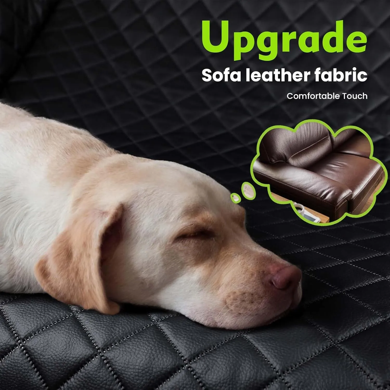 Dog Car Seat Cover for Back Seat, Back Seat Extender for Dogs 52.4 * 24.4in, Upgraded Sofa Leather, Foldable in The Car, Hard PVC Panels Bottom Support to 330 lbs, for Cars/Mid-Size SUV/Small Truck