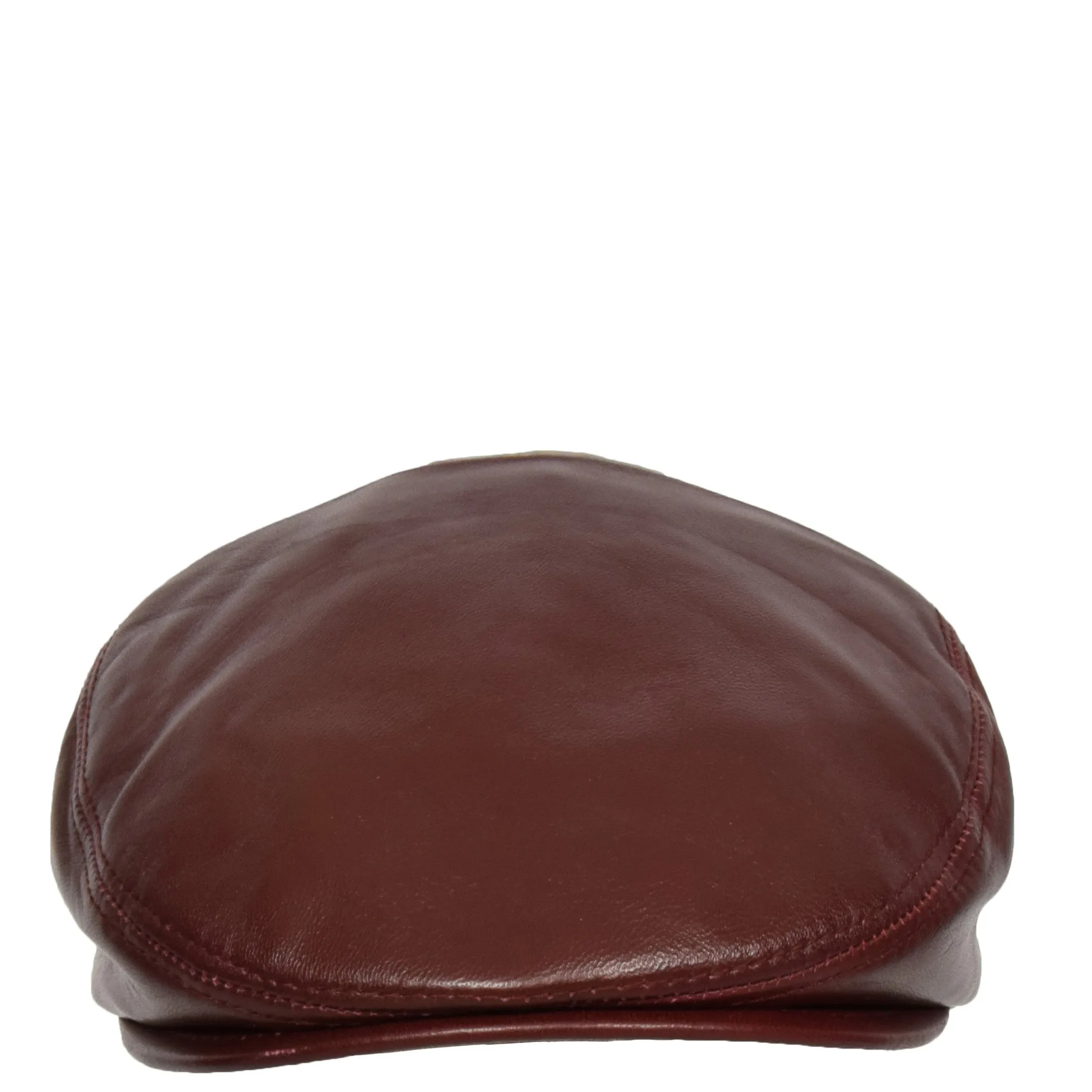 DR397 Soft Leather Classic Flat Cap Red