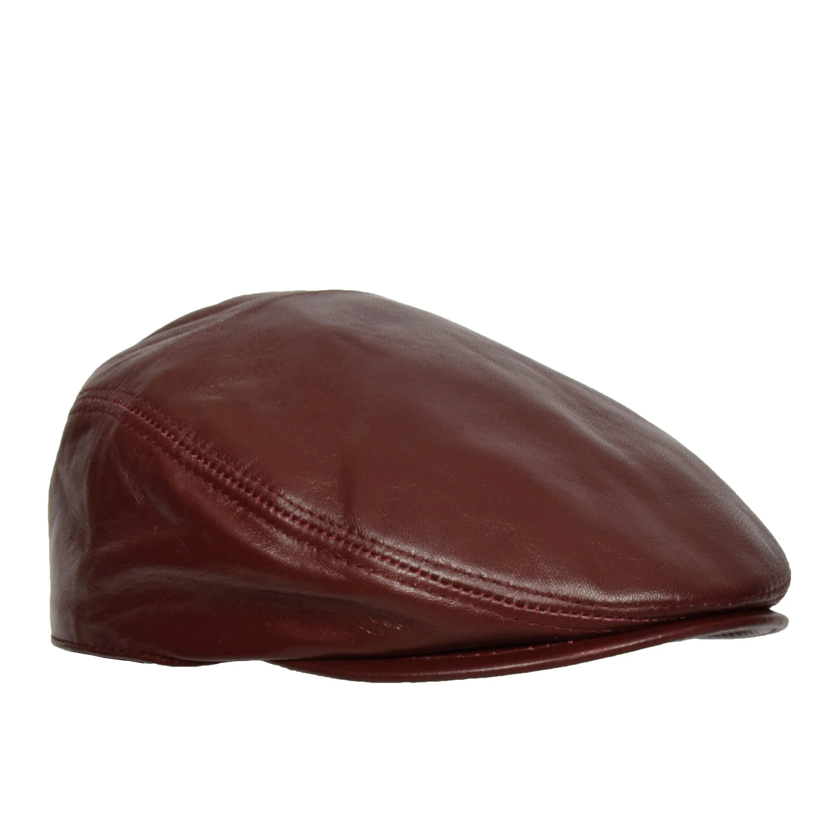 DR397 Soft Leather Classic Flat Cap Red