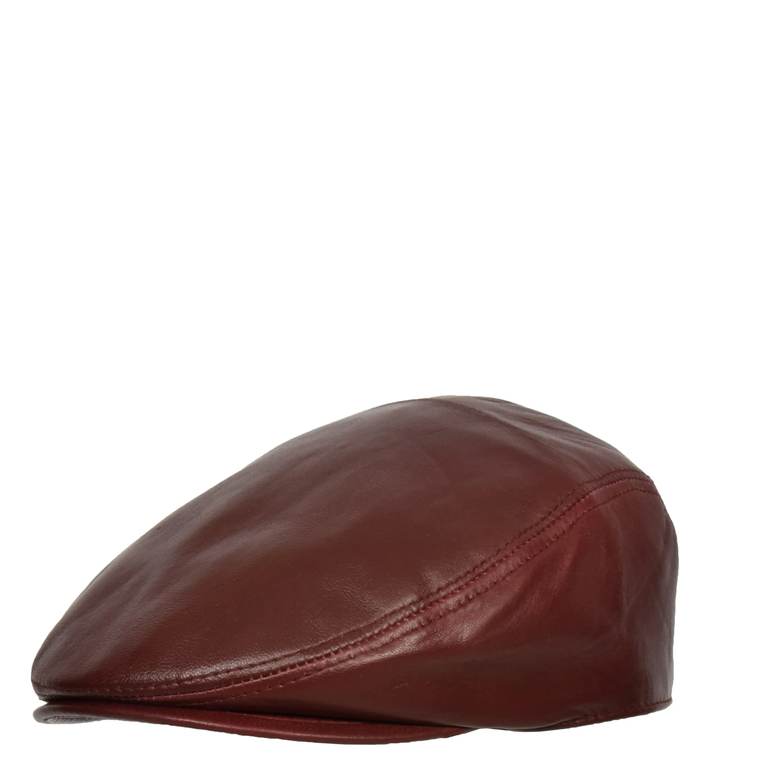 DR397 Soft Leather Classic Flat Cap Red