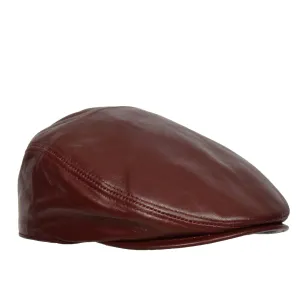DR397 Soft Leather Classic Flat Cap Red