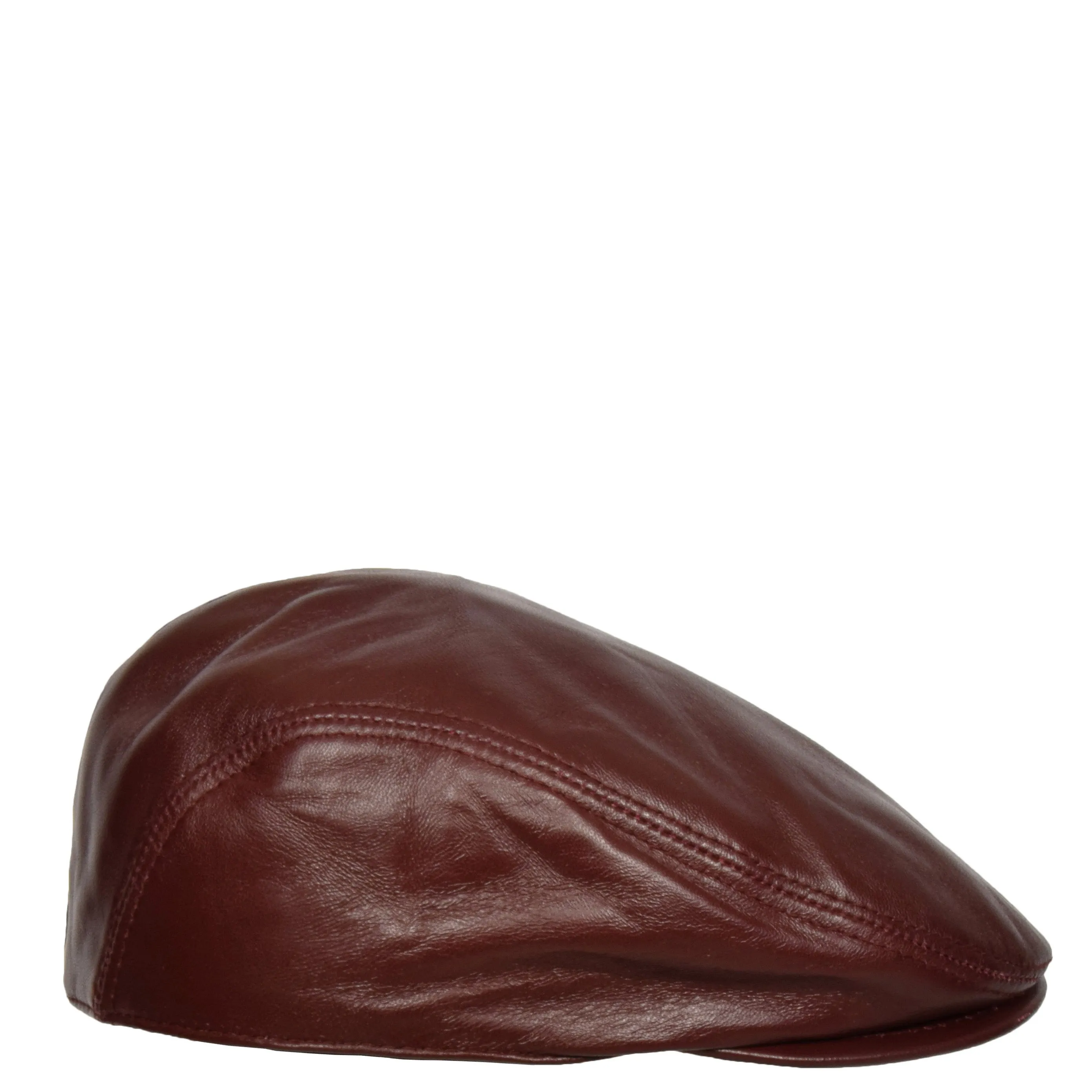 DR397 Soft Leather Classic Flat Cap Red