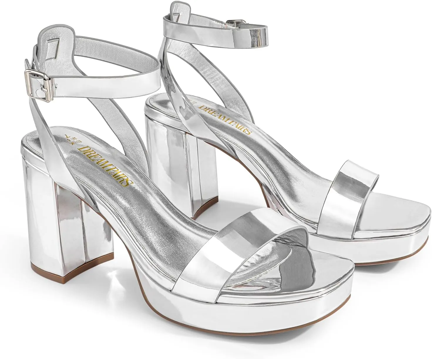 DREAM PAIRS Platform Heels for Women High Block Chunky Open Toe Ankle Strap Heels Fashion Wedding Party Evening Prom Dance Dress Pump Sandals Shoes