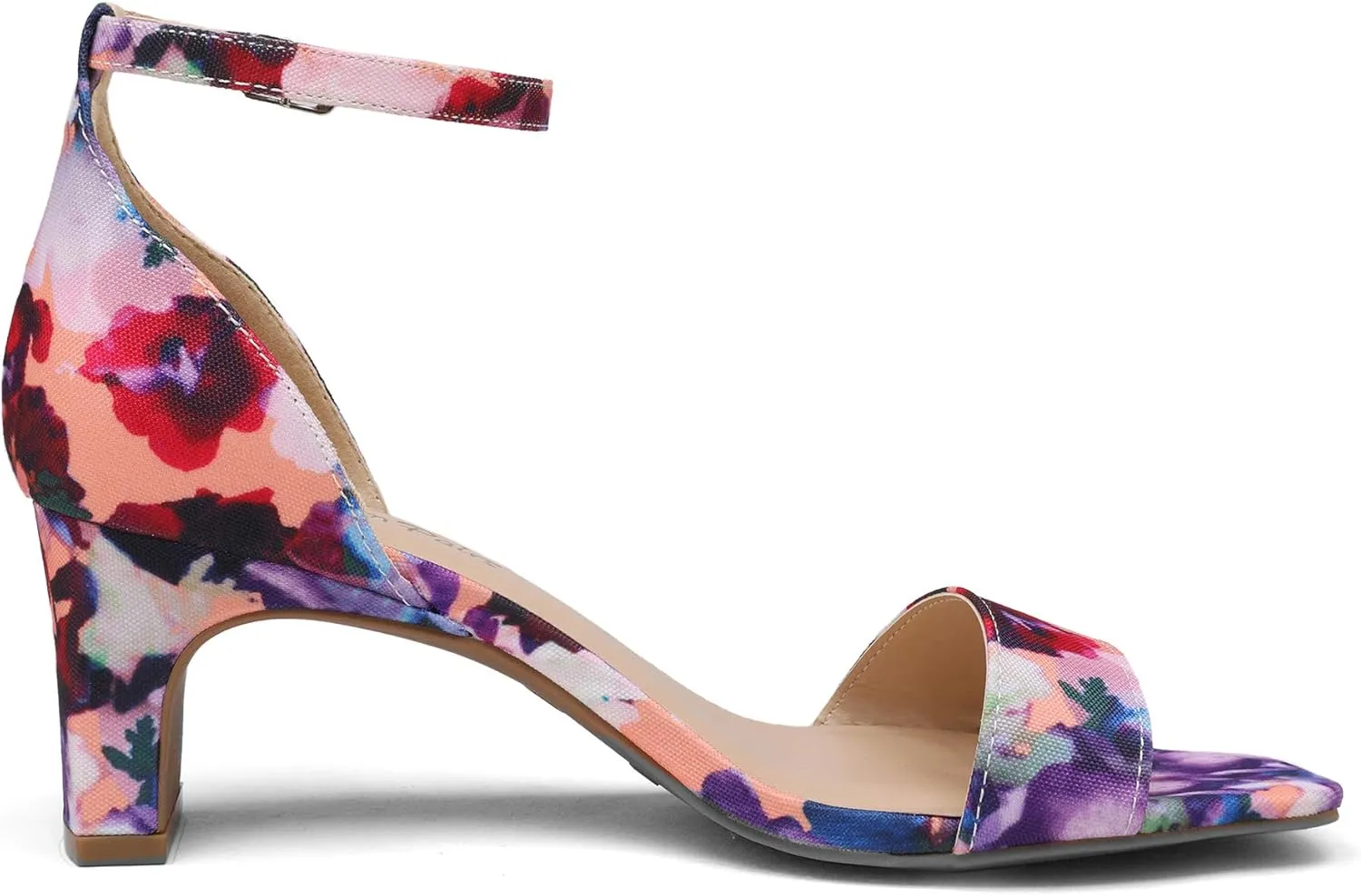 DREAM PAIRS Women's Square Toe Low Block Chunky Heels Open Toe Ankle Strap Dress Pump Shoes
