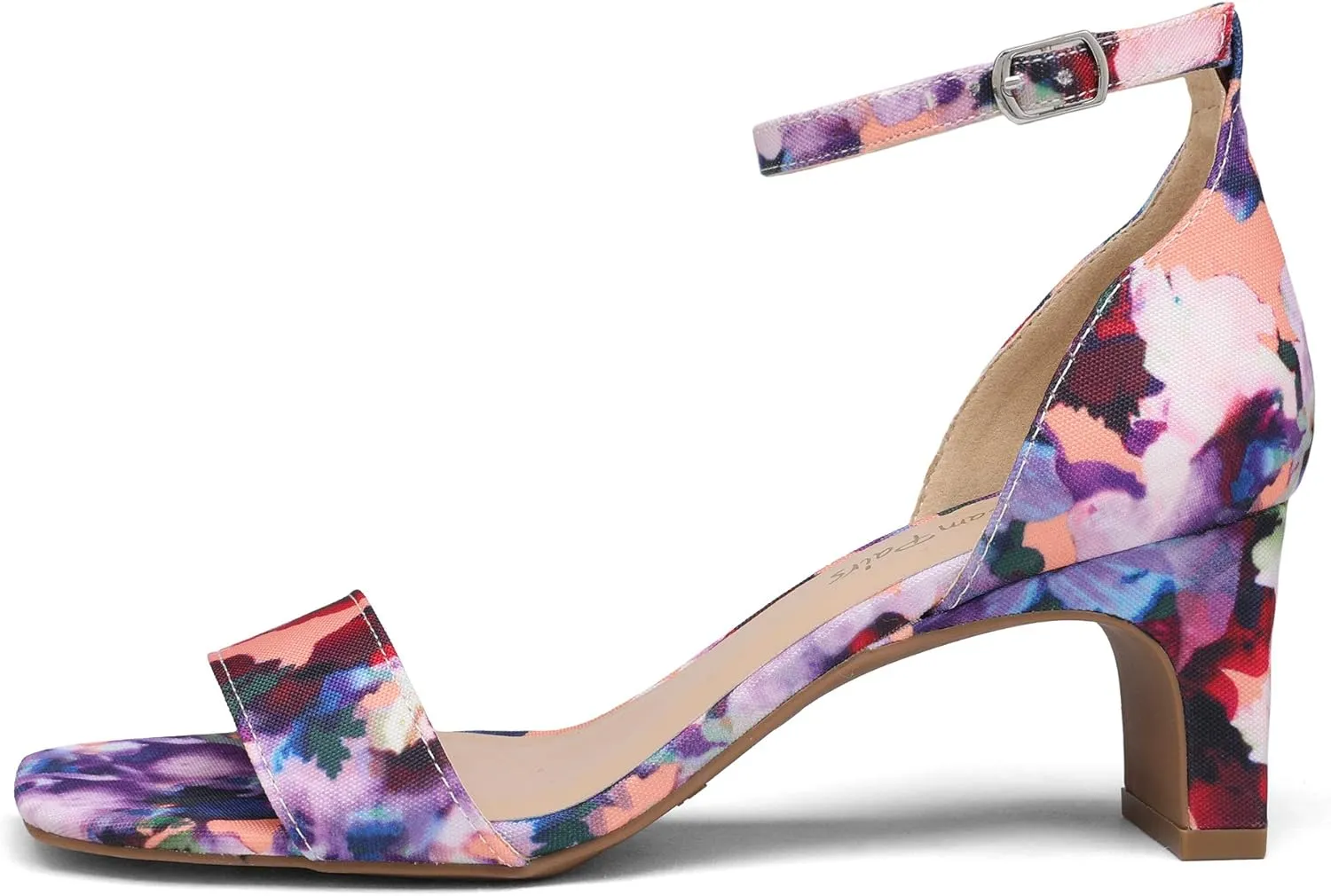 DREAM PAIRS Women's Square Toe Low Block Chunky Heels Open Toe Ankle Strap Dress Pump Shoes
