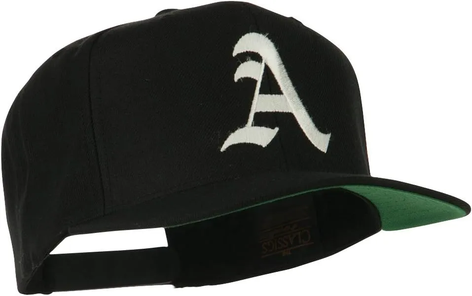 e4Hats.com Large Old English A Embroidered Flat Bill Cap