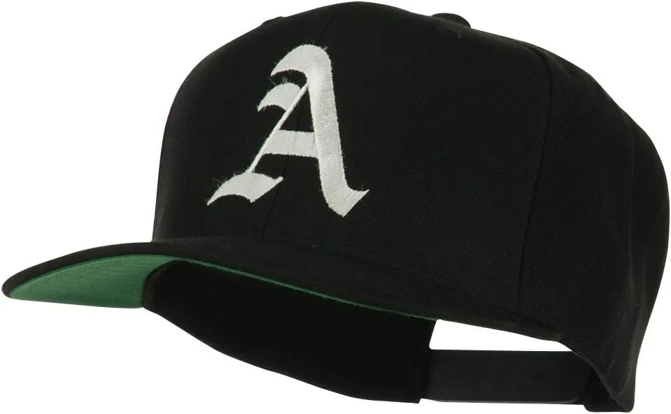 e4Hats.com Large Old English A Embroidered Flat Bill Cap