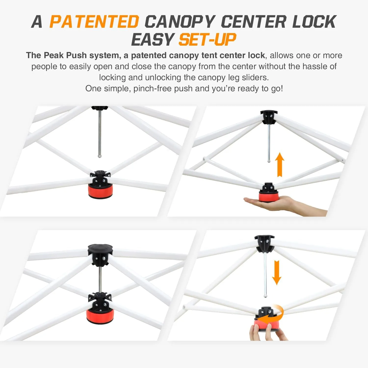 EAGLE PEAK Pop Up Canopy Tent with Wheeled Carry Bag, 8 Stakes, 4 Ropes, 4 Weight Bags, Easy Set Up Tent Canopy, 10x10 ft, 100sqft of Shade, White