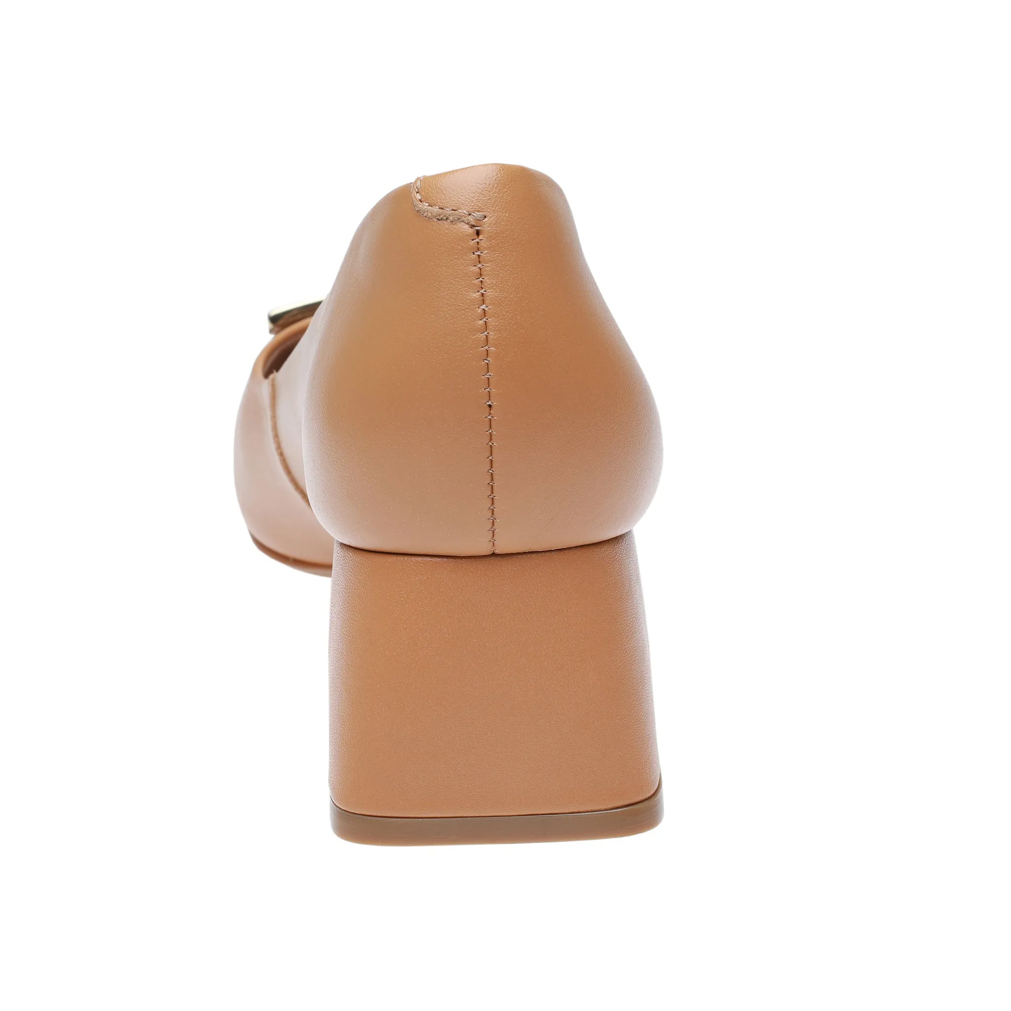 Elegant Caramel Leather Women's Pump