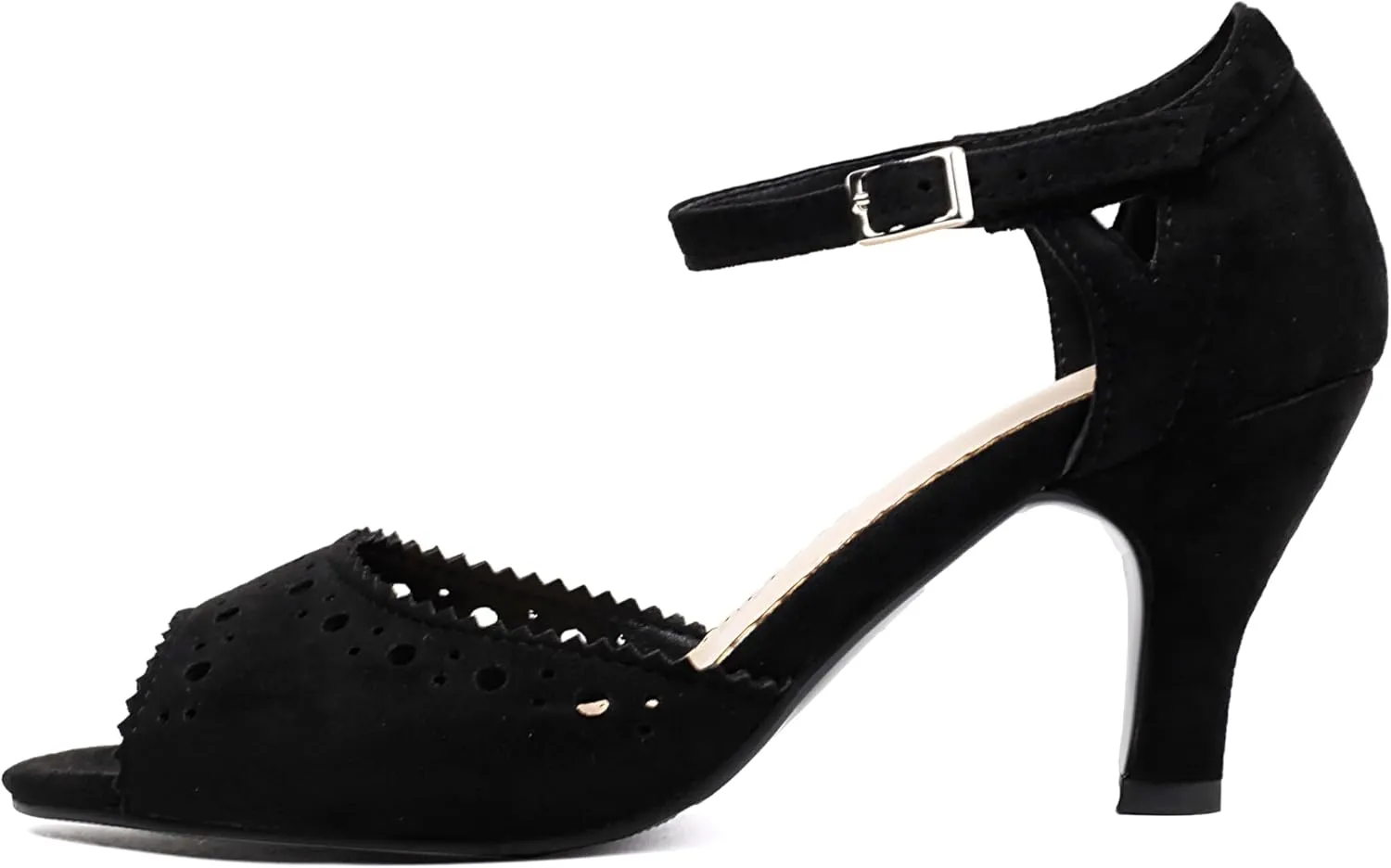 Elerhythm Women's Mary Jane Vintage Ankle Strap Wingtip Peep Toe Brogue Gatsby Heels Retro 1950s Pumps 1920s Victorian Shoes