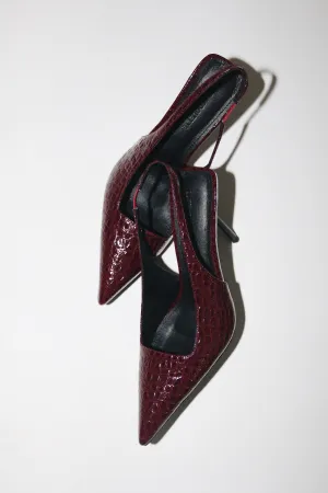 Elsa Slingback Pump Wine Croc Patent 100 mm
