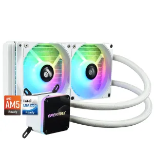 Enermax Liqmax III 240 White A-RGB AIO CPU Liquid Cooler - 240mm Radiator, 120mm ARGB PWM Fan, for Intel LGA1700/AMD AM5, 5 Year Warranty