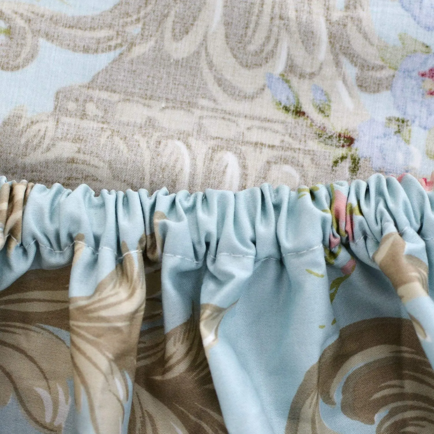 FADFAY Shabby Floral Bedding Elegant Peony Sheets Set Luxury Bedding Collections 100% Egyptian Cotton Deep Pocket, 4 Piece-King Size