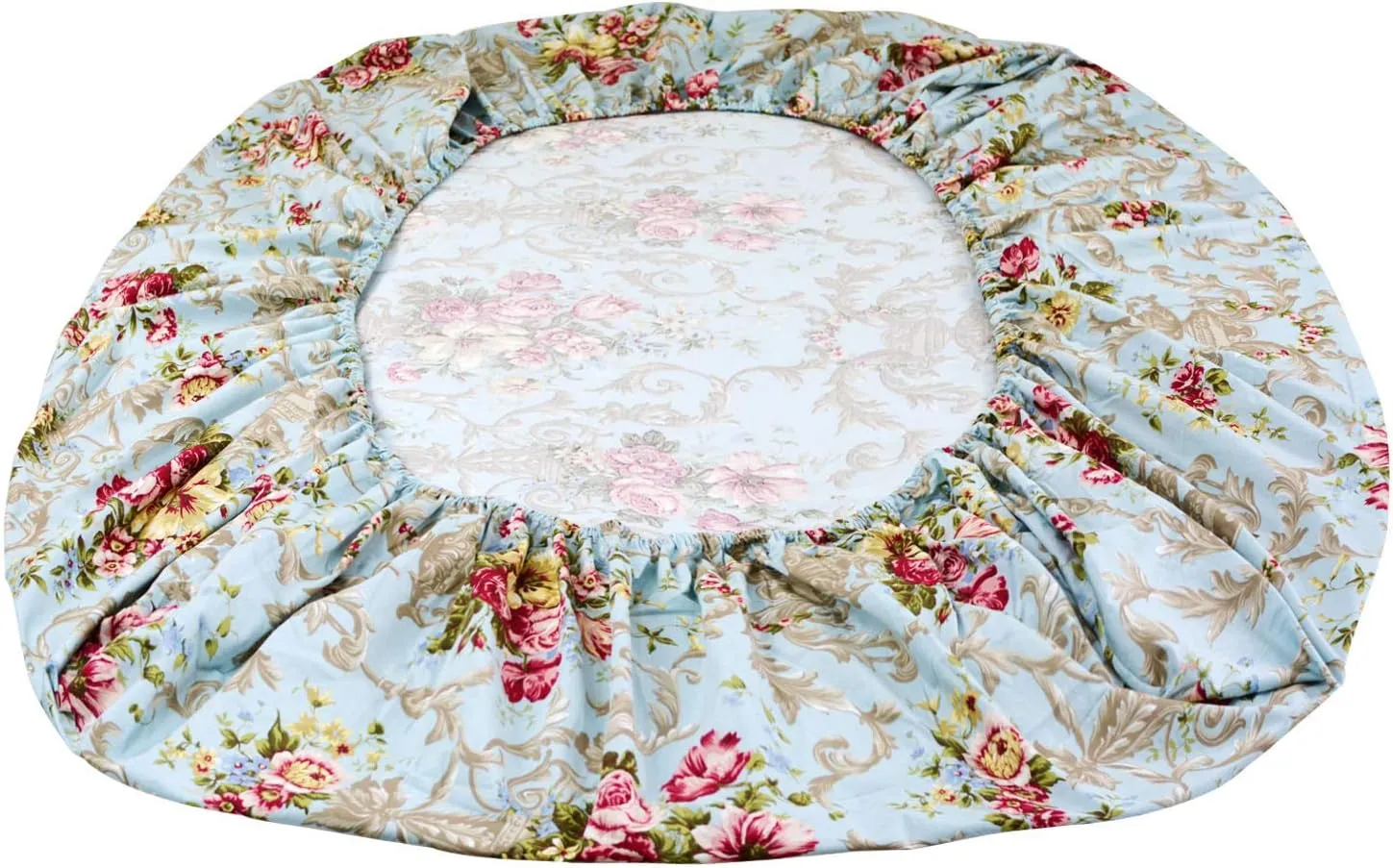 FADFAY Shabby Floral Bedding Elegant Peony Sheets Set Luxury Bedding Collections 100% Egyptian Cotton Deep Pocket, 4 Piece-King Size