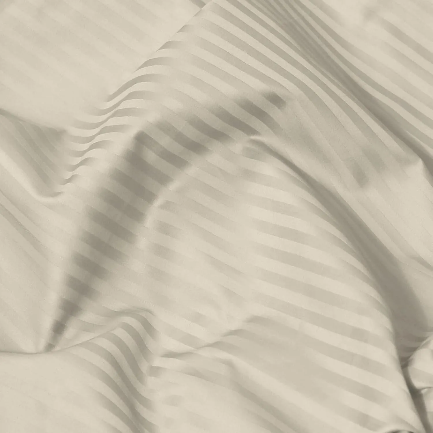 Feather & Stitch 500 TC King Size Damask Bed Sheet Set, 100% Cotton Soft Breathable Bedsheets, 4 Piece 18" Deep Pockets Sateen Weave Striped Bedding Mattress Resort Hotel Luxury- (Beige, King)