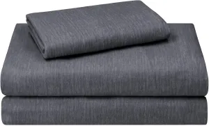 Featherhead 100% Cotton 4PCs Flannel Sheet Set | Double-Brushed for Extra Softness, Warm & Breathable, Extra Deep Pockets fits Up to 17” (Heather Charcoal, Twin)