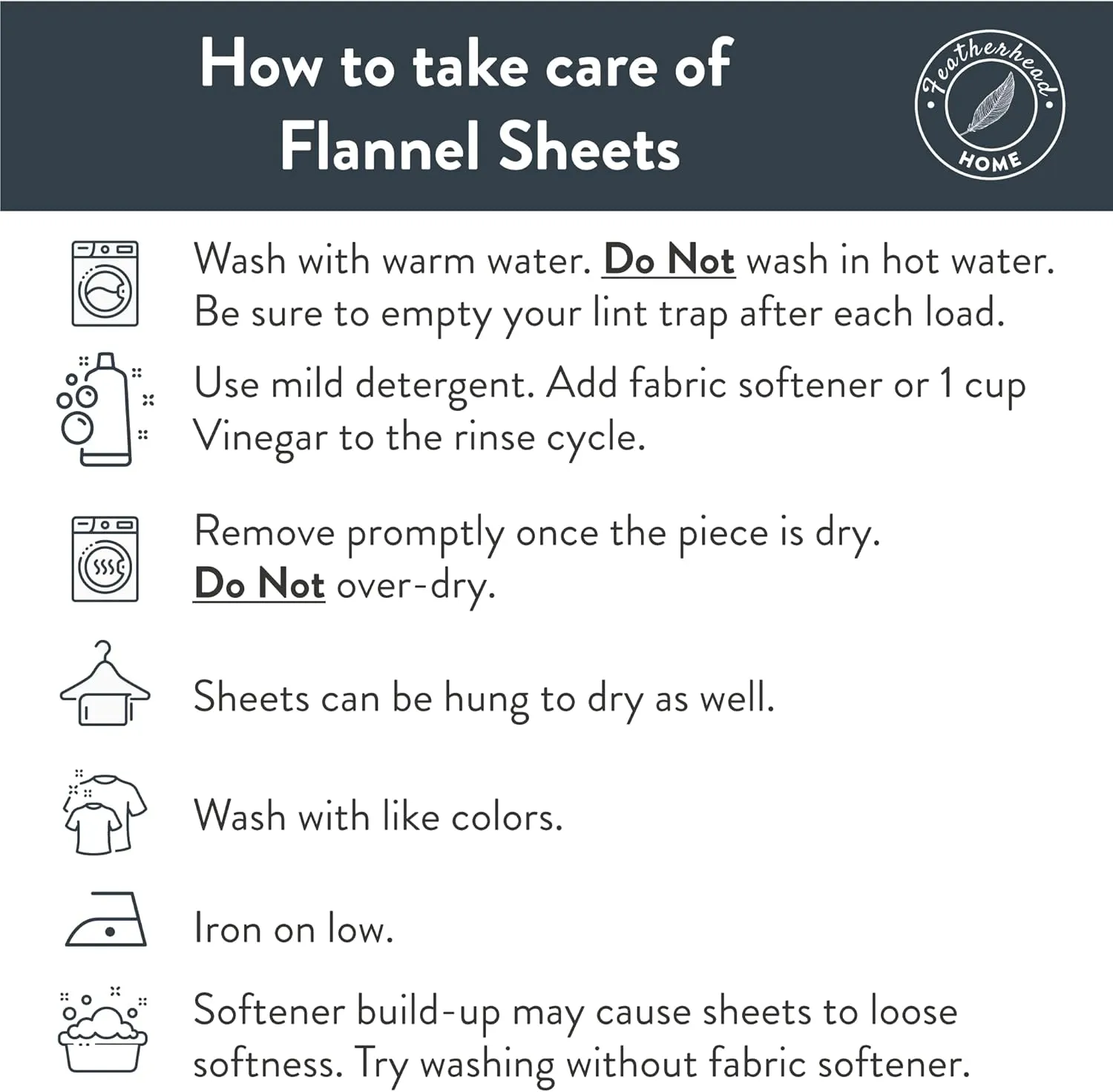 Featherhead 100% Cotton 4PCs Flannel Sheet Set | Double-Brushed for Extra Softness, Warm & Breathable, Extra Deep Pockets fits Up to 17” (Heather Charcoal, Twin)
