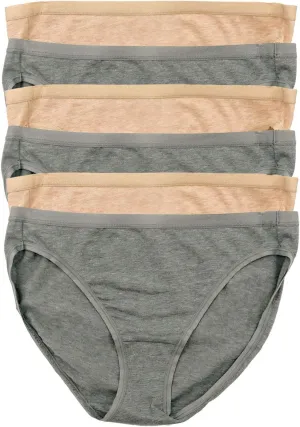 Felina Organic Cotton Bikini Panties - Seamless Women's Bikini Underwear (6-Pack)
