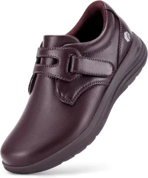 FitVille Wide Walking Shoes for Women Diabetic Dress Shoes with Arch Support Casual Orthopedic Leather Oxford Shoes All Day Comfort